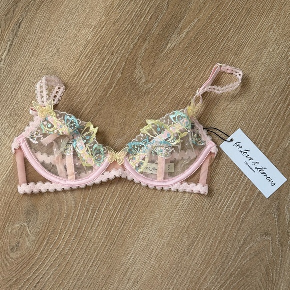For Love And Lemons Embroidered Lace Bra - Picture 1 of 3
